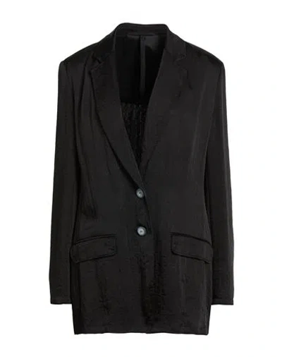 Marella Monochrome Woman Blazer Black Size 10 Acetate In Black