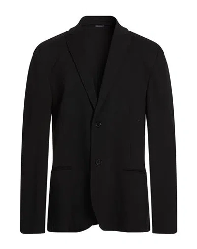 Daniele Alessandrini Man Blazer Black Size 44 Viscose, Polyamide, Elastane In Black