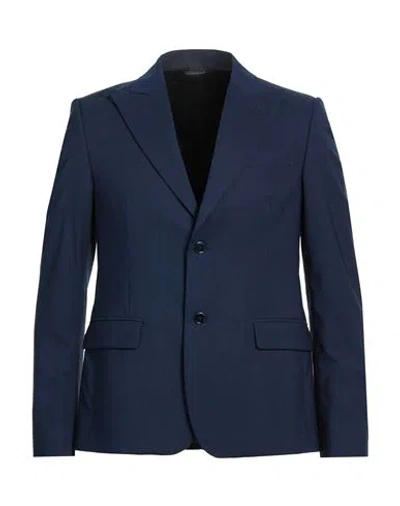 Grey Daniele Alessandrini Man Blazer Blue Size 38 Polyester, Viscose, Elastane In Blue