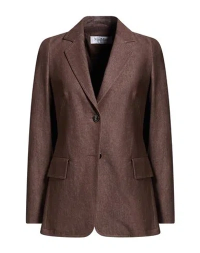 Max Mara Sfilata Woman Blazer Brown Size 10 Cotton In Brown