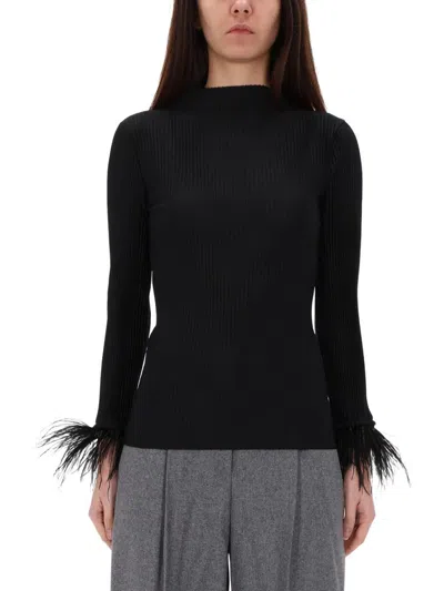 Hugo Boss Boss "ephedera" Top With Removable Feathers In Multi