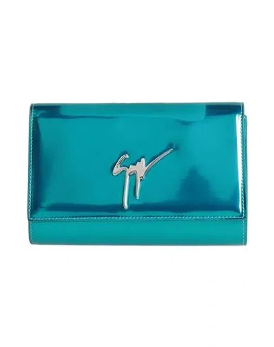 Giuseppe Zanotti Woman Handbag Turquoise Size - Leather In Blue