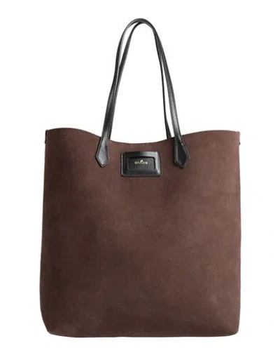 Hogan Woman Handbag Dark Brown Size - Leather In Brown