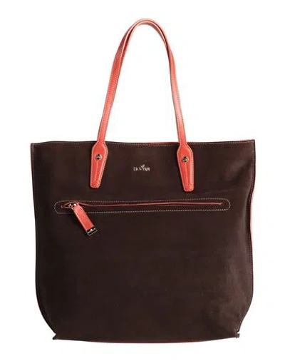Hogan Woman Handbag Dark Brown Size - Leather In Brown