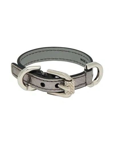 Givenchy Woman Bracelet Silver Size I Leather In Silver