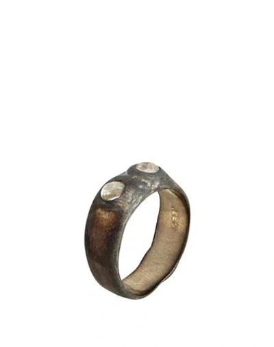 Mondo Mondo Woman Ring Charcoal Size 8 925/1000 Silver In Gray