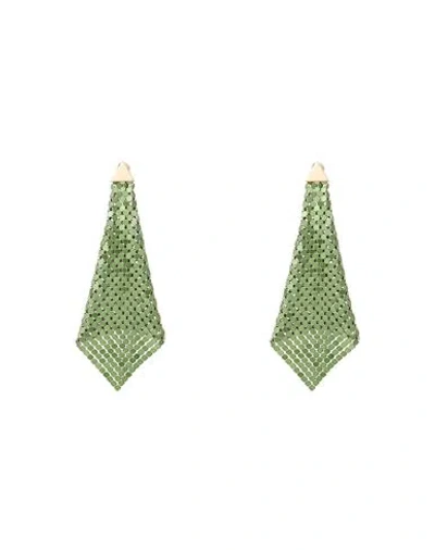 Rabanne Woman Earrings Green Size - Metal In Green
