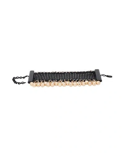 Rabanne Woman Bracelet Black Size - Brass In Black