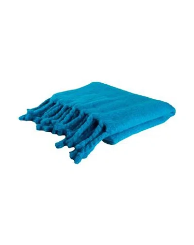 Jil Sander + Woman Blanket Or Cover Azure Size - Mohair Wool, Wool, Polyamide In Blue