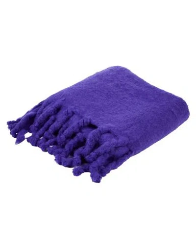 Jil Sander + Woman Blanket Or Cover Purple Size - Mohair Wool, Wool, Polyamide In Purple