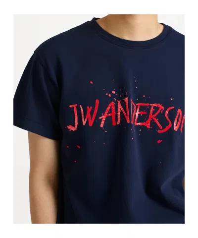Jw Anderson Mens Circular T-shirt In Navy In Blue