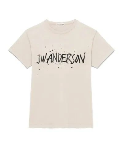 Jw Anderson Mens Circular T-shirt In Ecru In Neutral