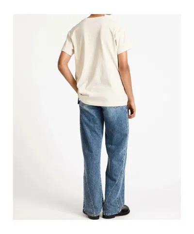 Jw Anderson Mens Circular T-shirt In Ecru In Neutral