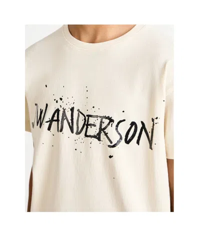 Jw Anderson Mens Circular T-shirt In Ecru In Neutral