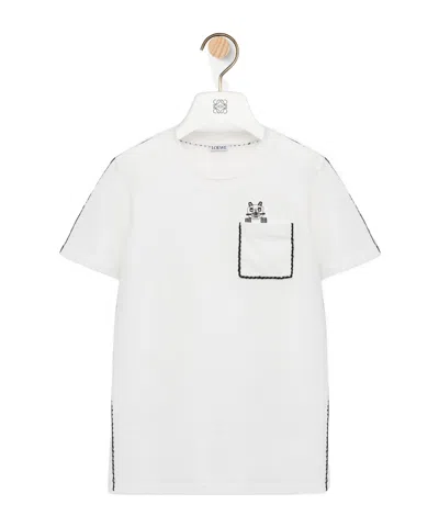 Loewe Anagram Embroidered Crewneck T-shirt In White