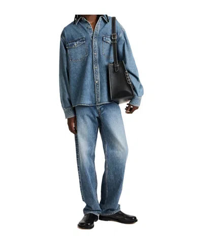 Jw Anderson Mens Oversized Shirt In Mid Blue In Blue