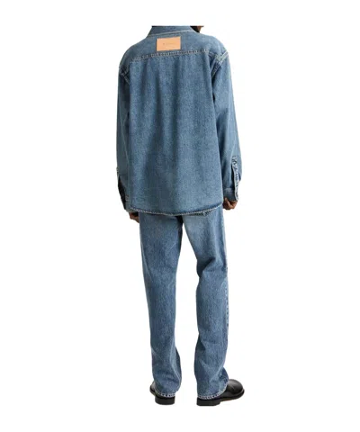Jw Anderson Mens Oversized Shirt In Mid Blue In Blue