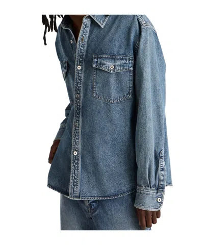 Jw Anderson Mens Oversized Shirt In Mid Blue In Blue