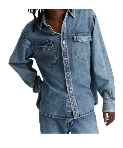 Jw Anderson Mens Oversized Shirt In Mid Blue In Blue