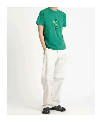 Jw Anderson Mens Jumping Frog T-shirt In Emerald In Green