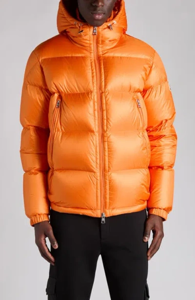 Moncler Long-sleeved Cotton Jacket In Orange