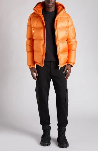 Moncler Long-sleeved Cotton Jacket In Orange