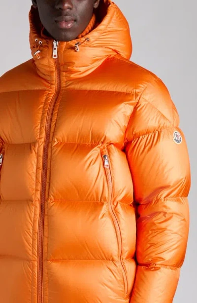 Moncler Long-sleeved Cotton Jacket In Orange