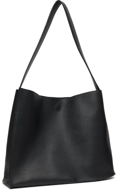 Studio Nicholson Black Doublet Leather Tote In Black