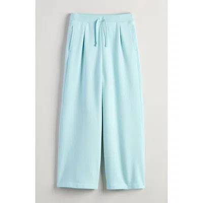 Zella Girl Cloud Soft Pleated Wide Leg Knit Pants In Blue