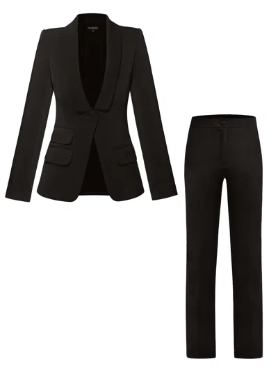 Tia Dorraine Vision Tailored Blazer & Trousers Suit, Black In Black