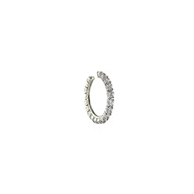 Iskra Women's Silver Crystal Ear Cuff - Medium In Silver