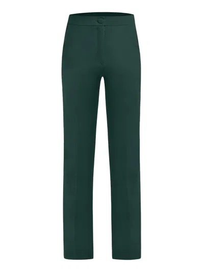 Tia Dorraine Women's Tailored Straight-leg Trousers, Dark Green In Green