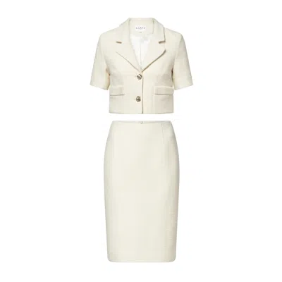 Gaala White Martina Cotton Tweed Two Piece In White