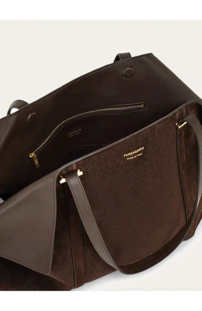 Ferragamo Large Tote Bag Contrast Panels In Pink