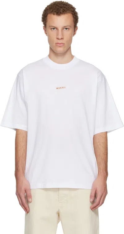 Marni Mini Logo T-shirt In White