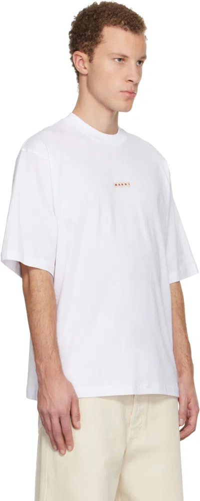 Marni Mini Logo T-shirt In White