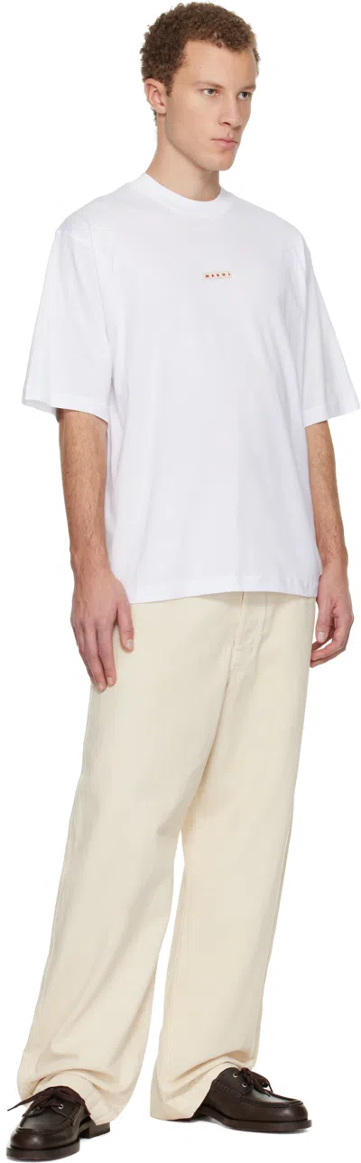 Marni Mini Logo T-shirt In White