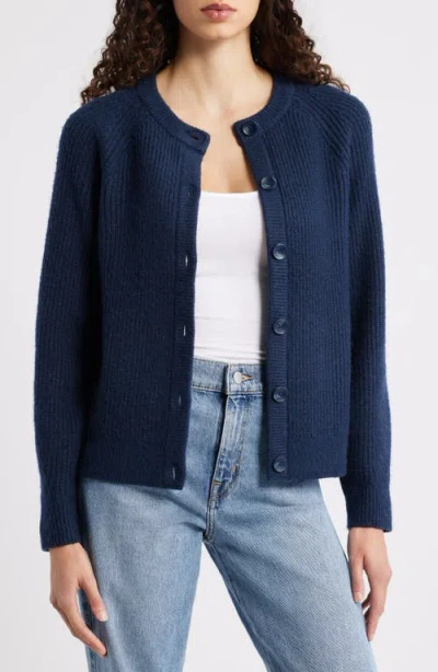 Caslonr Caslon(r) Cozy Rib Cardigan In Blue