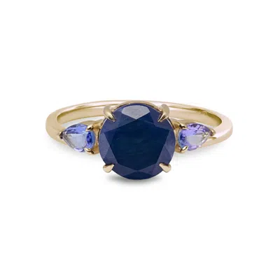 Zohreh Women's Gold / Blue / Purple Sapphire & Tanzanite Ring 9k Gold