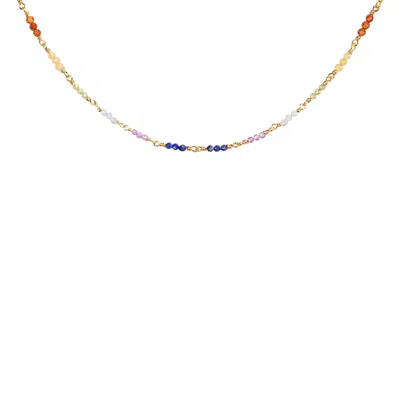 Karma And Luck Women's Gold Spiritual Healing Chakra Choker Necklace In Gold