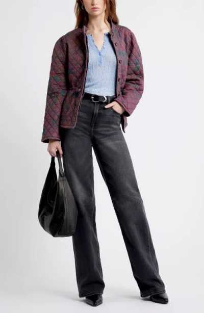 Treasure & Bond Pointelle Henley Sweater In Blue