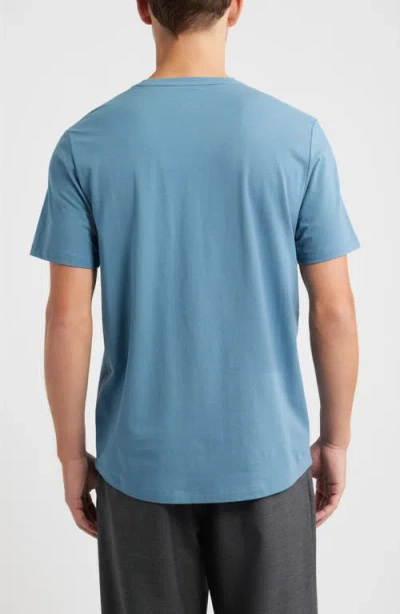 Open Edit Crewneck Stretch Cotton T-shirt In Blue