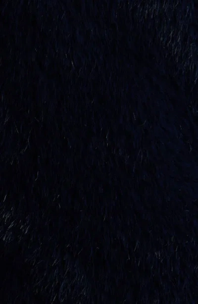 Via Spiga Reefer Faux Fur Longline Coat In Blue