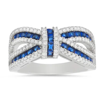 Kylie Harper Women's Sterling Silver Sapphire Love Knot Ring In Metallic