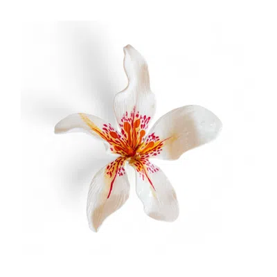 Sunset Magic Studio Women's Florise - Big Floral White Brooch In White