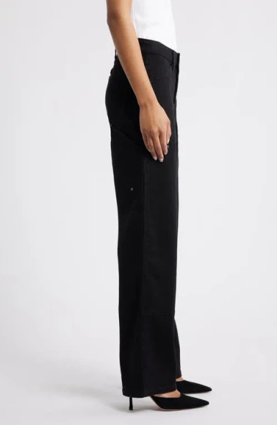 Warp & Weft Warp+weft Sat '90s High Waist Relaxed Straight Leg Utility Jeans In Black
