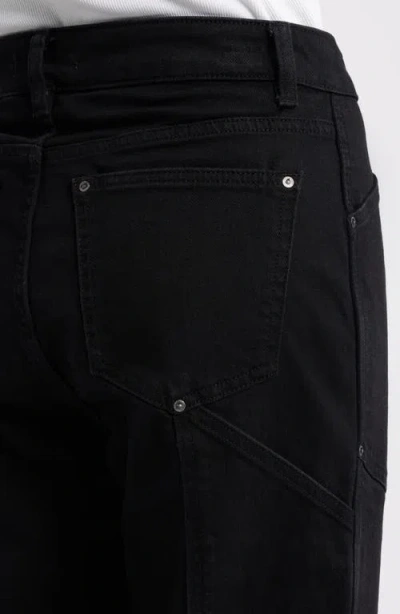 Warp & Weft Warp+weft Sat '90s High Waist Relaxed Straight Leg Utility Jeans In Black