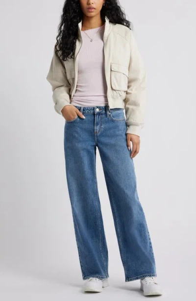 Bp. Ribbed Long Sleeve T-shirt In Purple