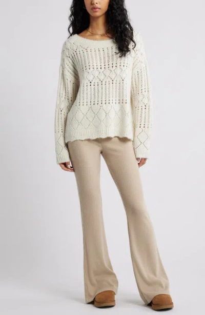 Bp. Open Stitch Oversize Sweater In White