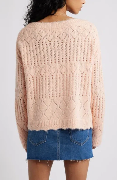 Bp. Open Stitch Oversize Sweater In Pink